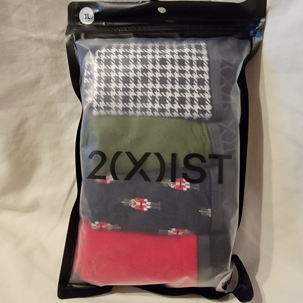 2xist Cotton Stretch No Show Brief 3+1 Bonus Pack Nutcracker Solid Christmas - Picture 7 of 8
